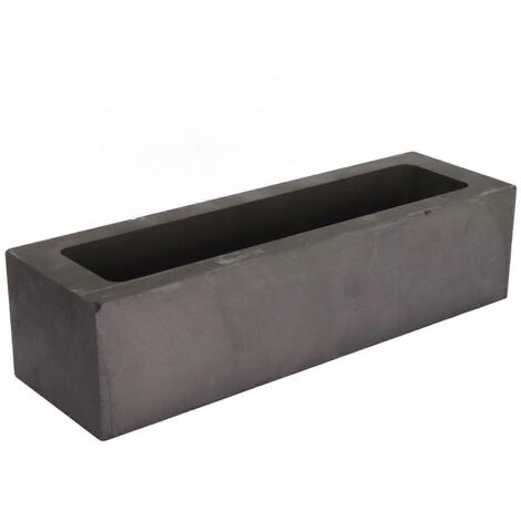 Moule à lingots en graphite rectangulaire pour la fusion, le moulage et le raffinage de l'or, de l'argent, de l'aluminium et du cuivre.