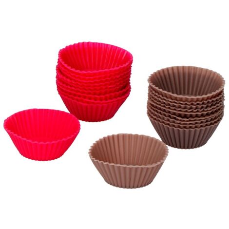 Moule à Mini Cupcakes en Silicone - Lot de 6 Unités ø5cm - Couleurs/Modèles Assortis