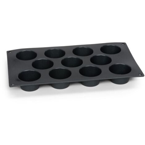 Moule à mini muffins Patisse 11 compartiments 29x17 cm Noir/Silicone