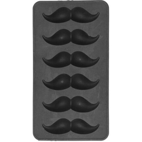 Moule à Moustache en Silicone Noir, Bac à Glaçons Alimentaire pour Cuisine d'Été