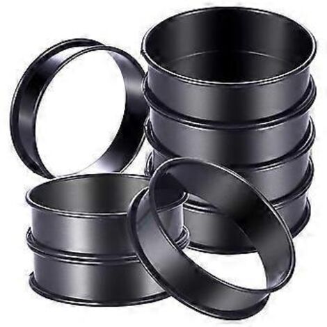 Moule à muffins ronds en métal, acier inoxydable de qualité alimentaire, revêtement antiadhésif amélioré, démoulage facile.