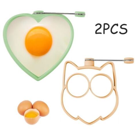 Moule à oeuf,Moule à omelette rond en Silicone,Anneaux à œufs pochés en forme de hibou,Moule à oeufs au plat,pour Crêpe,Hamburger