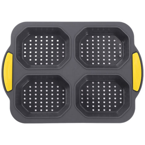 Moule à Pain en Silicone Antiadhésif pour Petits Pains et Hamburger, Résistant Haute Température, Facile à Démouler, Idéal pour la Pâtisserie Maison