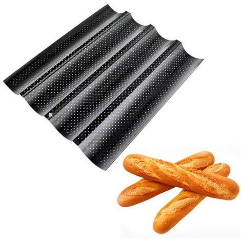 Moule à Pain Perforé Antiadhésif pour Cuisson de Baguette et Toast - Ustensile de Boulangerie Maison