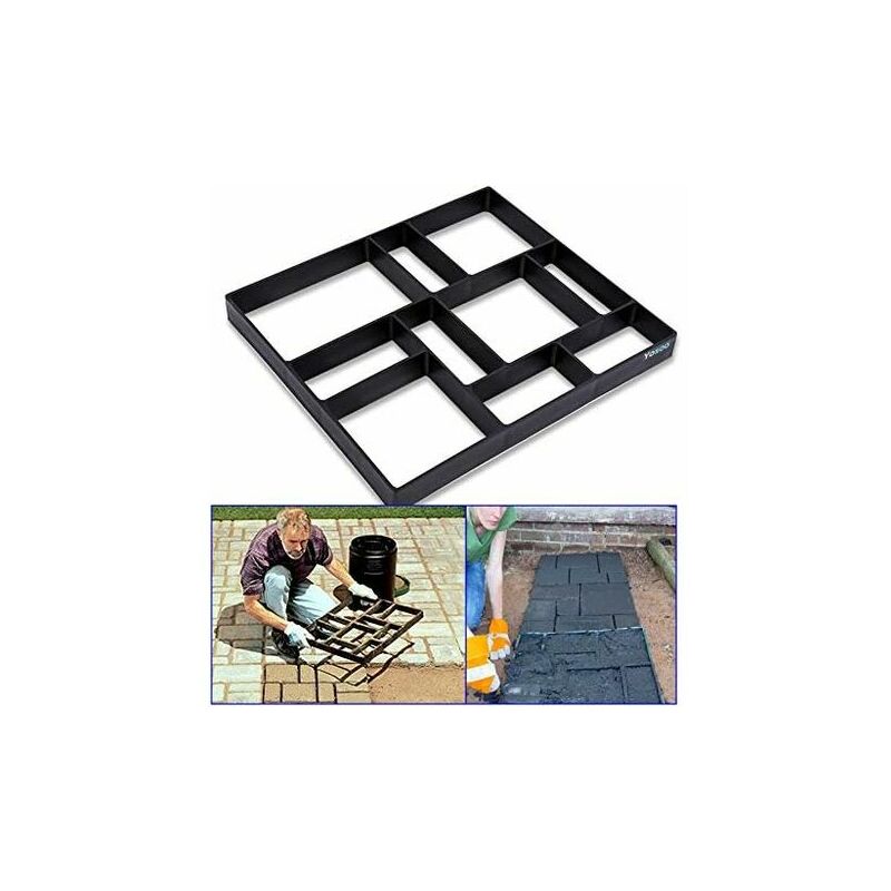 Moule maçonnerie Moule a Pavé Beton Jardin, en Plastique, Moule Pierre Asymétrique Dalle Brique Ciment Béton pour Bricolage Allée Chemin Pation