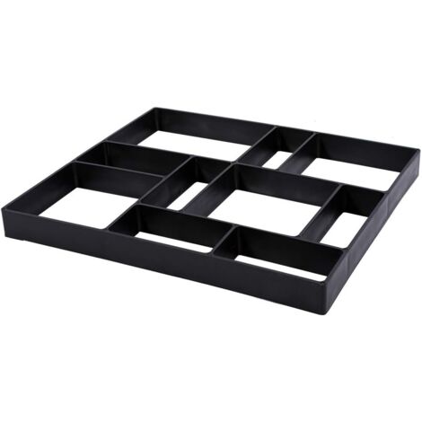 Moule à Béton Réutilisable Chemin De Pierre 50x50x4.5 Cm – Plastique PP, Forme Carrée 8 Parties – Pour Jardin, Terrasse, Allée