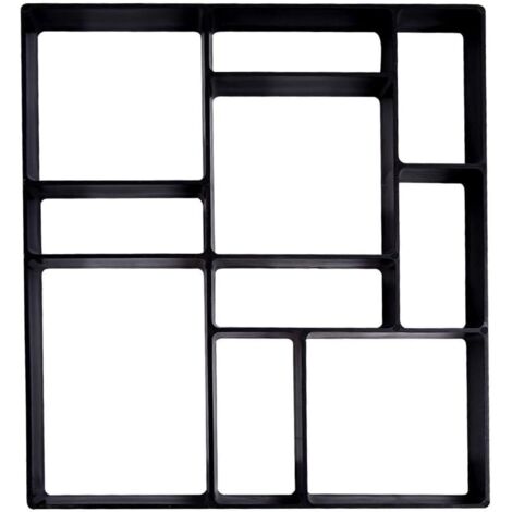 Moule à Pavé Pavage Béton Moules Pierres Jardin Allée Moule Pavage Chemin Moule à Pavé DIY Réutilisable Moule à Pavé Béton Pratique 45 x 40 x 4cm Noir