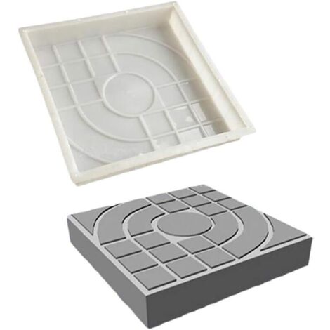 Moule à pavés pour brique, béton, pierre, carré, pour dalles, jardin, pelouse, pavés, allées, chemins de route, 25 x 25cm