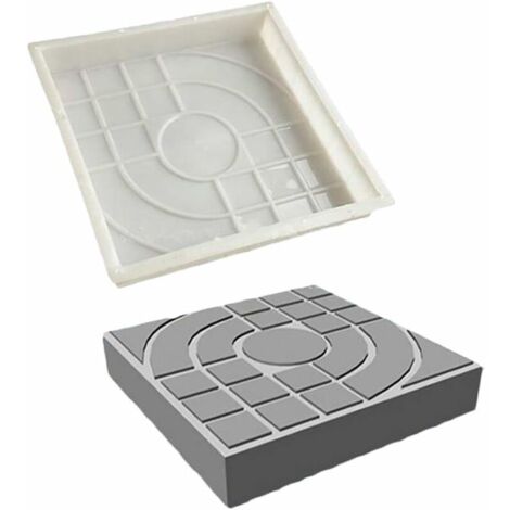 Moule à pavés pour brique, béton, pierre, carré, pour dalles, jardin, pelouse, pavés, allées, chemins de route, 25 x 25cm
