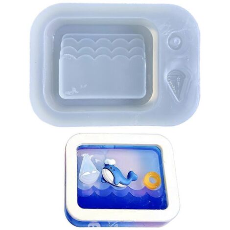 Moule à résine époxy en silicone souple à sable mouvant, cadre carré ondulé