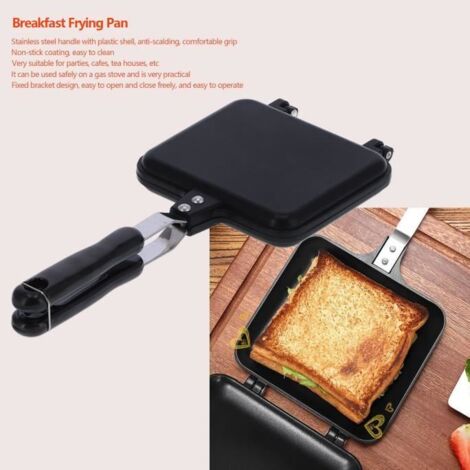 Moule à sandwich Petit déjeuner poêle à frire antiadhésive moule double face Pan Sandwich pain pain grillé outil de -CHG