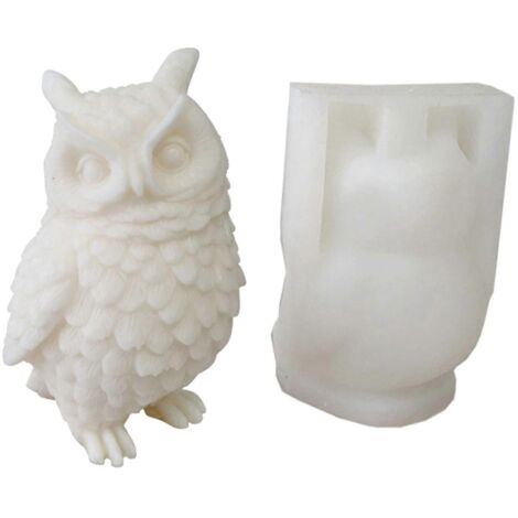 Moule à savon/bougie en forme d'animal, moule hibou 3D en silicone pour mariage/bébé