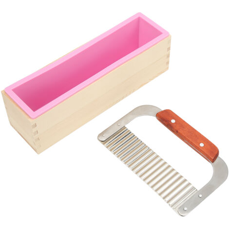 Moule à Savon DIY en Bois avec Cutter et Forme en Silicone pour Créations Artisanales