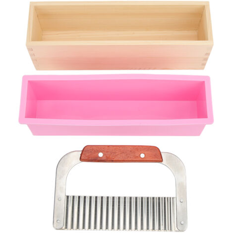 Moule à Savon en Bois avec Cutter à Vague et Moule en Silicone pour Débutants en DIY