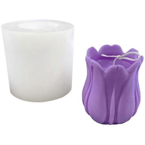 Moule à savon en silicone 3D en forme de fleur, moule à bougies, moule à sucre et chocolat pour la décoration de gâteaux
