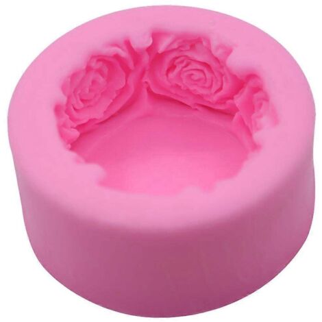 Moule à savon en silicone 3D rond en forme de fleurs, idéal pour la fabrication de savons artisanaux, de gâteaux et de bougies.