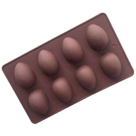 Moule à savon en silicone en forme d'œuf de Pâques (8 pièces) pour décorer gâteaux et savons, chocolats et pâtisseries.
