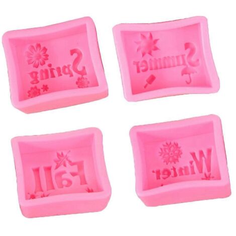 Moule à savon en silicone « Quatre Saisons » (lot de 4) pour bougies, gâteaux, fondant, bonbons et chocolat. Outils de pâtisserie et de décoration.