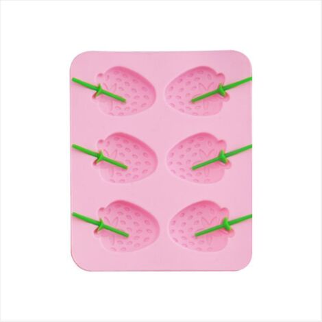 Moule à savon et à boissons en silicone rose en forme de fraise pour les fêtes