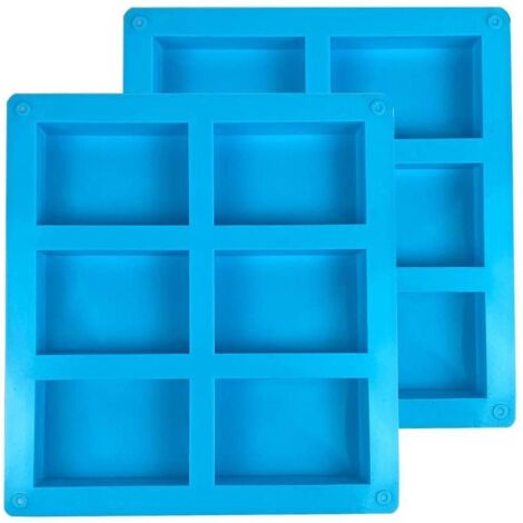 Moule à Savon Silicone 2 Pièces 6 Cavités Rectangulaires