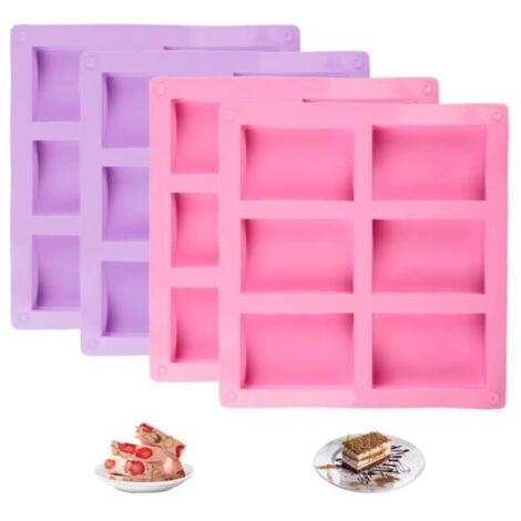 Moule à Savon - wj - Rectangulaire - Silicone Sans BPA - 6 Cavités - Antiadhésif