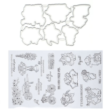 Moule à tampon TPR transparent pour cartes de vœux, motif décoratif avec couteau inclus