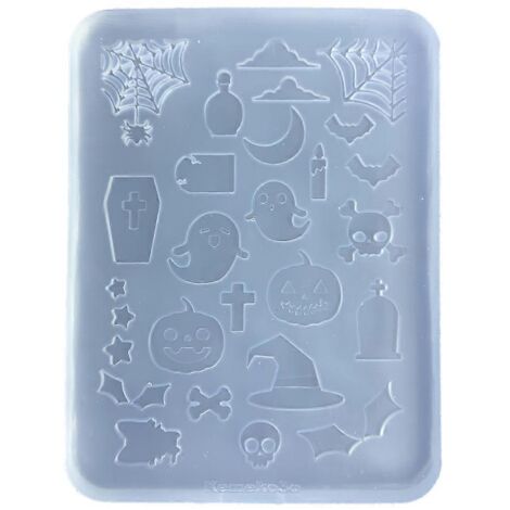 Moule à thème Halloween en silicone pour résine époxy, moule creux pour sable mouvant