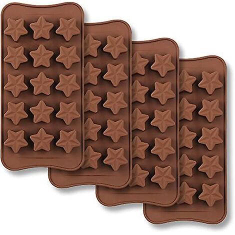 moule  Chocolat En Forme D'toile De 15 Cavits, Ensemble De Moule En Silicone De Qualit Alimentaire Non Collante Pour Gele De Bonbons, Cube De Glac