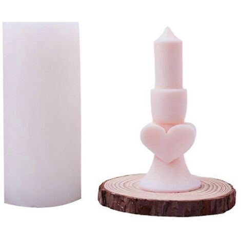 Moule cylindrique 3D en silicone pour bougies, moulage époxy, moule en résine blanche