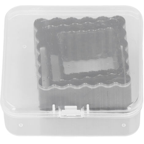 Moule de poinçonnage en cuir, 3 pièces, 30x30 40x40 50x50mm, forme carrée, cadre ondulé, matrice de découpe en acier allié