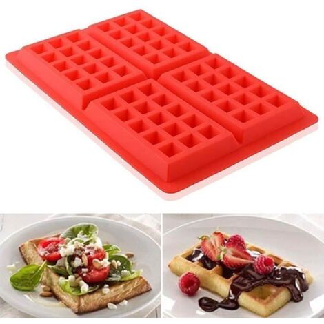 Moule des gaufres Outil de cuisson au crêpe Silicone 2 Rouge