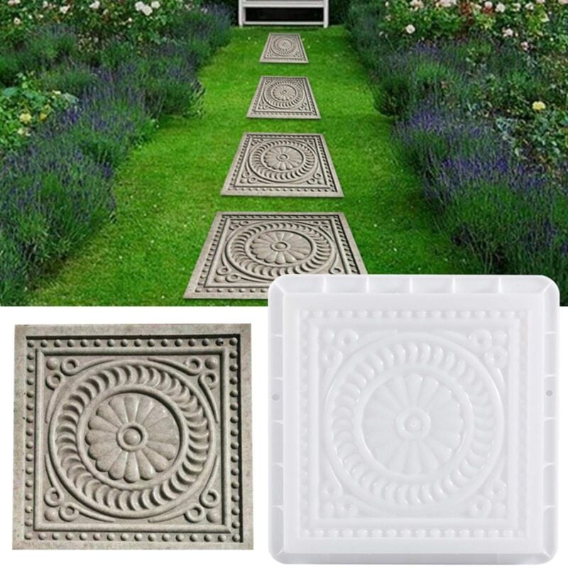 Moule en béton diy pour trottoirs en plastique pour béton, jardin, trottoirs, pelouse, trottoirs, marche, pierre béton, pierres pierre, dalles jardin