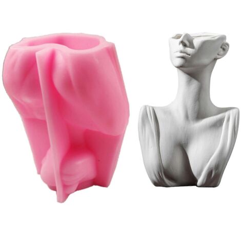 Moule en plâtre, ciment et béton pour pot de fleurs, corps humain 3D, pour moulage DIY