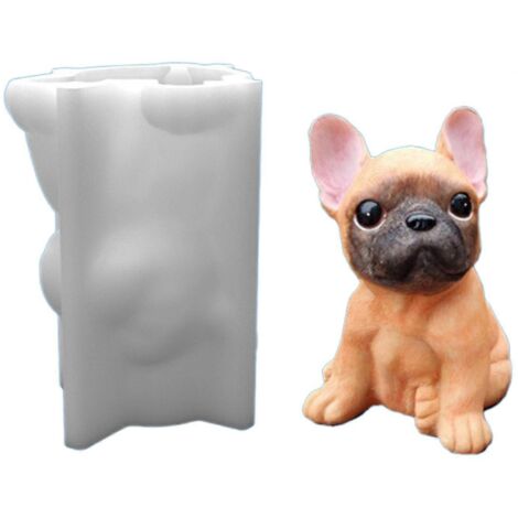 Moule en résine époxy 3D pour chien, moule en résine pour chiot mignon, moules pour décoration de maison ou de voiture à faire soi-même