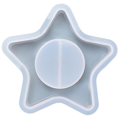 Moule en résine époxy pour bougeoir en forme d'étoile, porte-bougie, bougies chauffe-plat, moule en silicone