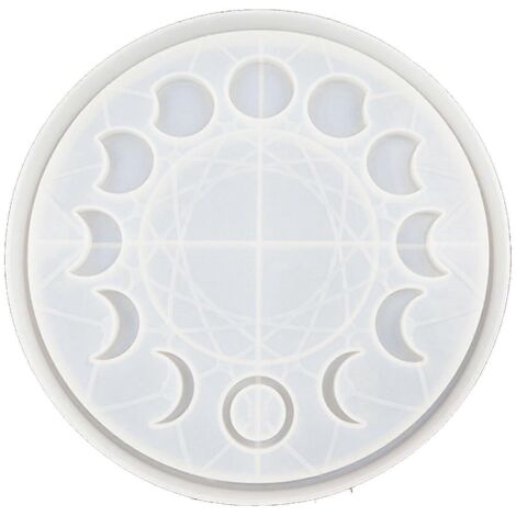 Moule en résine époxy pour cadran d'horloge étoile et lune, motif phases de la lune et éclipse lunaire, outil de bricolage