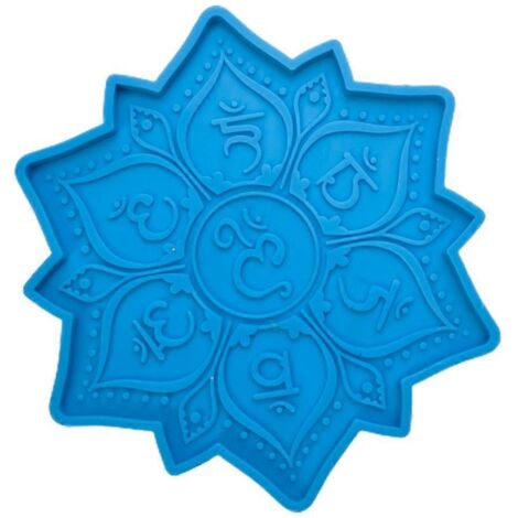 Moule en résine époxy pour dessous de verre avec symbole mantra, sous-verre, dessous de tasse, sous-verre, moule en silicone pour loisirs créatifs, set de table, décoration intérieure, outil de moulag