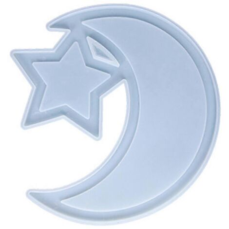 Moule en résine époxy pour plateau à dessert Ramadan, motif lune et étoile, moule en silicone pour loisirs créatifs et présentoir.