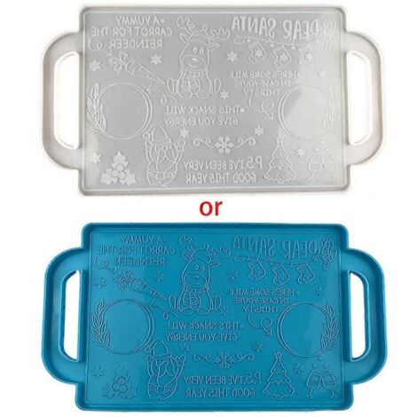 Moule en résine époxy pour plateau de Noël, plateau de service pour fruits et friandises de Noël, moule en silicone pour loisirs créatifs et décoration intérieure.