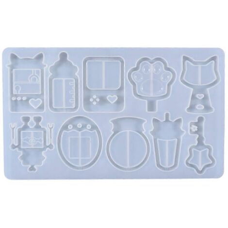 Moule en résine époxy pour sable mouvant, fait main, moule en silicone pour porte-clés ou pendentif en résine époxy pour sable mouvant