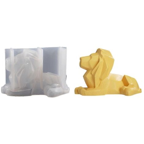 Moule en résine lion, moule en silicone pour bougie d'aromathérapie, moule pour plâtre, ciment et époxy