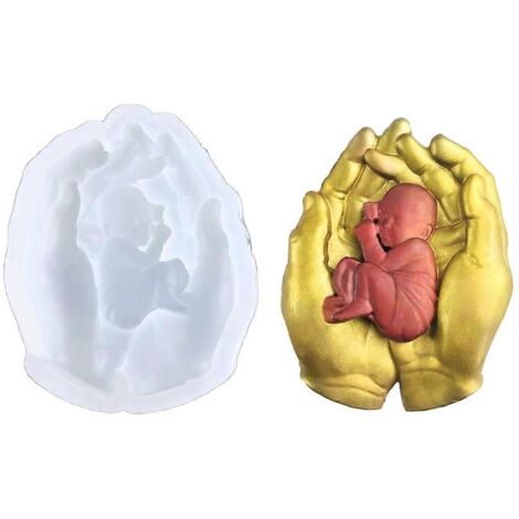 Moule en résine pour mains de bébé, moule en silicone pour décoration murale, intérieur/extérieur