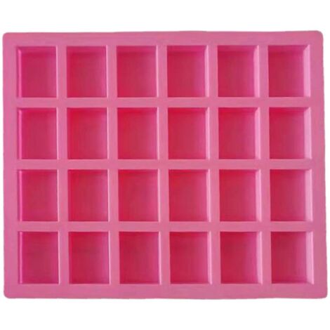 Moule en silicone 24 cavités pour savon, chocolat et barres de bonbons rectangulaires