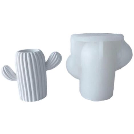 Moule en silicone 3D en forme de cactus pour pot de fleurs, pot en résine pour plantes succulentes en béton.