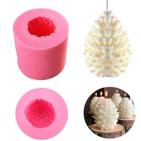 Moule en silicone 3D en forme de pomme de pin pour la fabrication de bougies et de savons, idéal pour la pâtisserie (fondant, etc.) - Mariage/Baby Shower