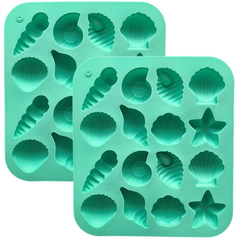 Moule en silicone 3D pour animaux marins, coquillage et étoile de mer, parfait pour des créations de gâteaux et bonbons marins