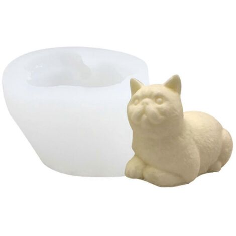 Moule en silicone 3D pour chats, idéal pour la fabrication de bougies d'aromathérapie et de cristaux. Moule en plâtre époxy.