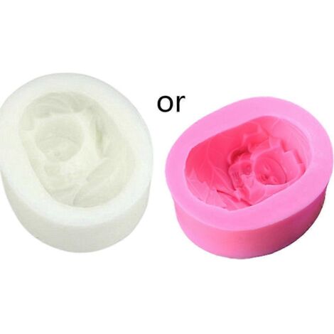 Moule en silicone 3D pour savon, gâteaux et biscuits, représentant un bébé endormi enveloppé dans des feuilles.