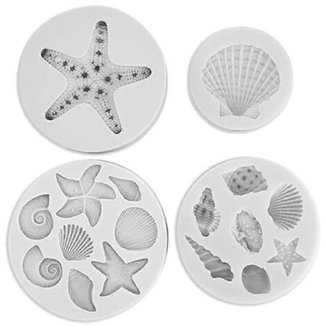 Moule en Silicone 3D Thème Marin pour Chocolat, Fudge et Pâte à Sucre DIY