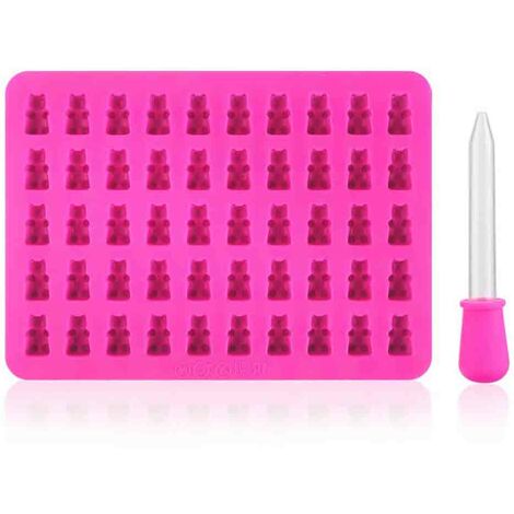 Moule en silicone 50 avec moule à glaçons ours gommeux avec moule à compte-gouttes faisant un joli cadeau pour vos enfants